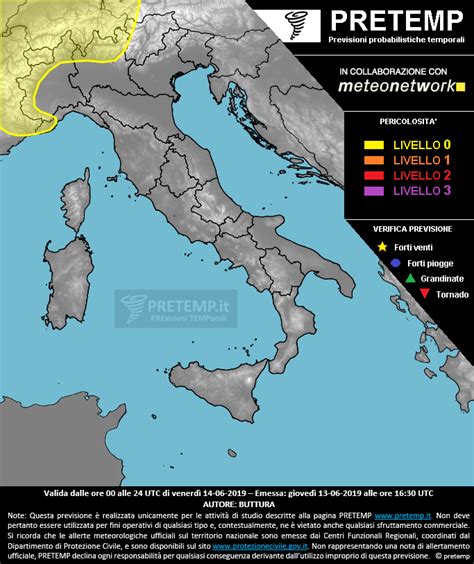 Previsione per venerdì 14 giugno 2019