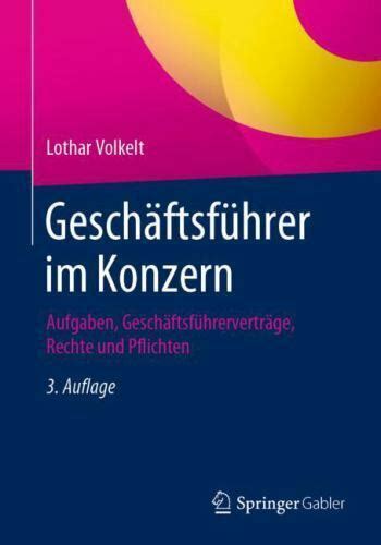 Gesch Ftsf Hrer Im Konzern Aufgaben Gesch Ftsf Hrervertr Ge Rechte