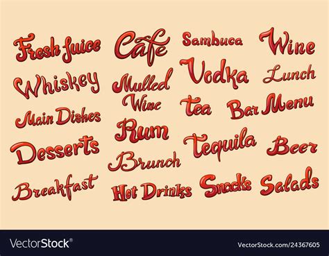 set  menu title royalty  vector image vectorstock