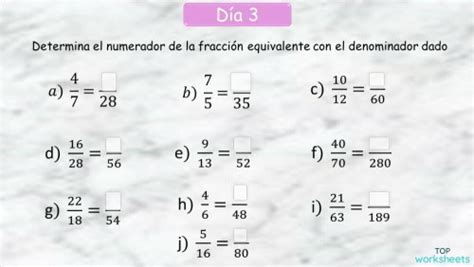 Fracciгіn Con Denominador Ficha Interactiva Topworksheets Nbkomputer