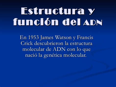 Estructura Y Función Del Adn