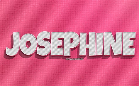 Josephine Pink Lines Background With Names Josephine Name Female