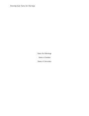 Same Sex Marriage Docx Running Head Same Sex Marriage Same