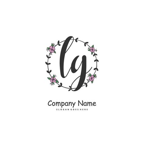 Lg Initial Handwriting And Signature Logo Design With Circle Beautiful