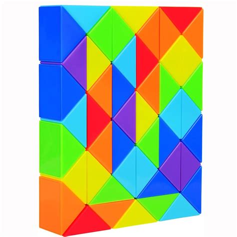 Rainbow Color Wedges Magic Snake Cube Twist Puzzle D Brain Teaser