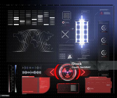 Hud Ui Gui Elemen Layar Antarmuka Pengguna Futuristik Ditetapkan Layar