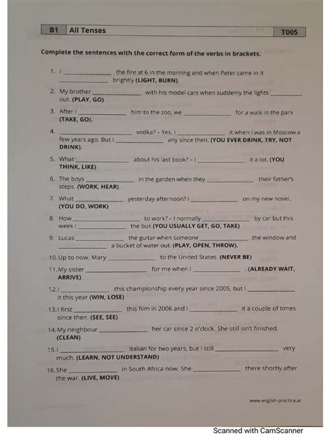 Tenses Exercises - Students | PDF