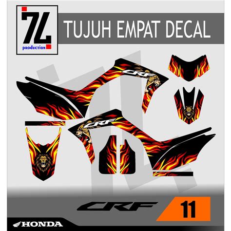 Jual Sticker Striping Stiker Lis Variasi Semifull CRF 150L Desain 7411