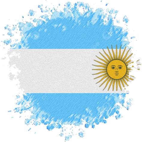 Argentina Transparent Watercolor Painted Brush Argentina Flag Flag