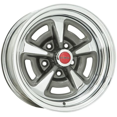 Wheel Vintiques 60 580504 Wheel Vintiques 60 Series Pontiac Rallye Ii Silver Powdercoated Wheels