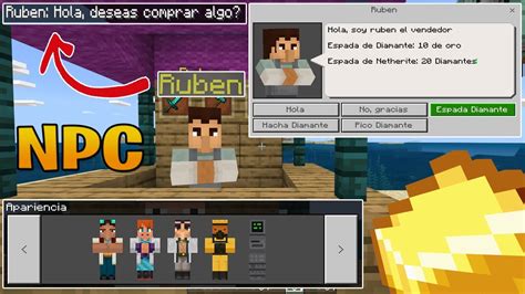 😱como Hacer Npc Con Misiones Y Tiendas En Minecraft Pe 117 Sin Mods