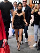 Becky G Sexy Seen Flaunting Her Hot Cleavage At The Carolina Herrera Fashion Show In New York