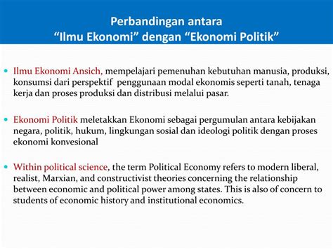 PPT BAHAN KULIAH EKONOMI POLITIK PowerPoint Presentation Free