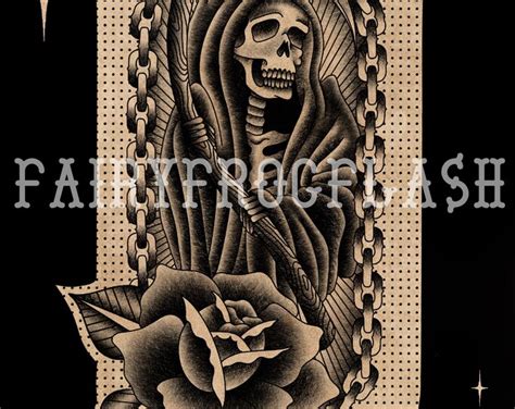 Grim Reaper Tattoo Design - Etsy