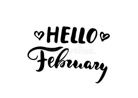 Hello February Typographic Design Stock Vector Illustration Of Frost