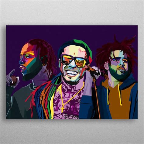 Kendrick Lil Wayne J Cole Poster Picture Metal Print Paint By