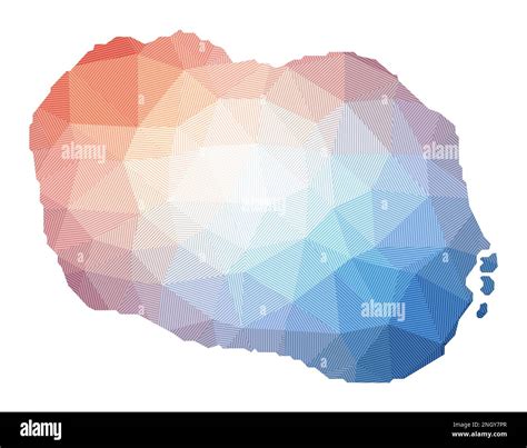 Map Of Rarotonga Low Poly Illustration Of The Island Geometric Design