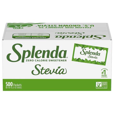 Splenda Turals Stevia Sweetener Packets 500 Ct Zero Calorie 100