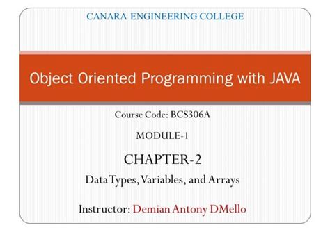 Data Types Variables And Arrays In Java Ppt