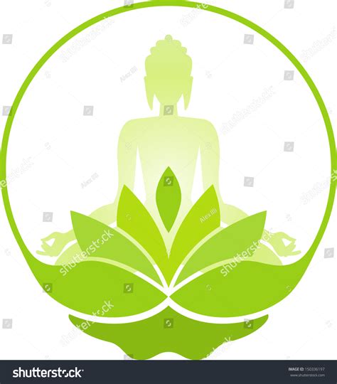 Lotus Symbol Buddha Silhouette เวกเตอรสตอก ปลอดคาลขสทธ 150336197