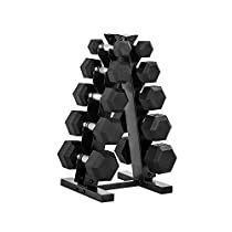 Cap Barbell Lb Coated Hex Dumbbell Weight Set And Storage Rack