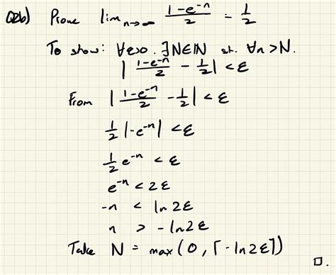 Real Analysis Proving Lim N To Infty Frac E N Frac