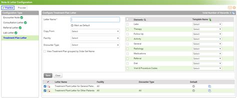 Configuring Treatment Plan Letter Template