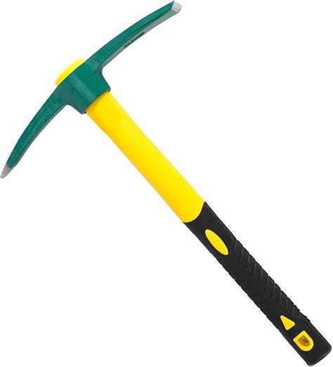 Zeonhak 15 Inch Pick Mattock Hoe Forged Steel Weeding Garden Pick Axe With Fiberglass Handle