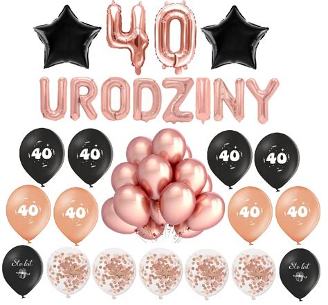 Balony Zestaw Na Urodziny Czterdziestka Baner Allegro Pl