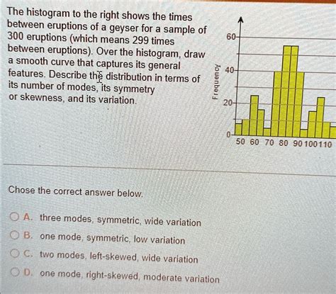 The Histogram To The Right Shows The Times Between Eruptions Of A