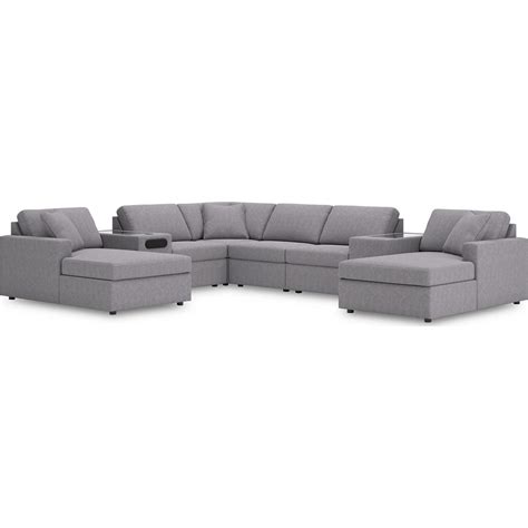 Modmax 8 Piece Modular Double Chaise Sectional with Audio and Storage | smittys-furniture