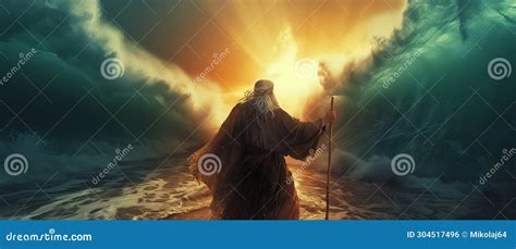 Crossing Of The Sea During Exodus Moses Splitting The Red Sea Stock