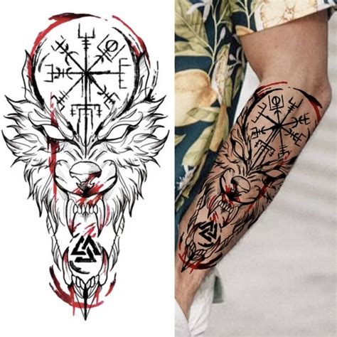 Viking Nordic Tattoo Scandinavian Tattoo 11 5 21 Cm Etsy