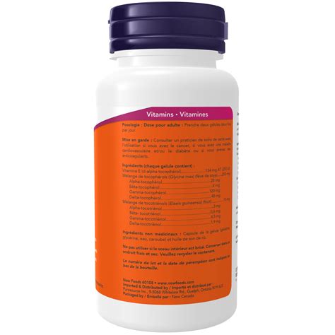 Gamma E Complex (Tocopherols/Tocotrienols) Softgels - Now Foods Canada