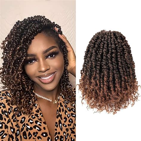 Smilco 8 Inch Spring Twist Hair 6 Packs Of Passion Twist Crochet Hair Afro Twist