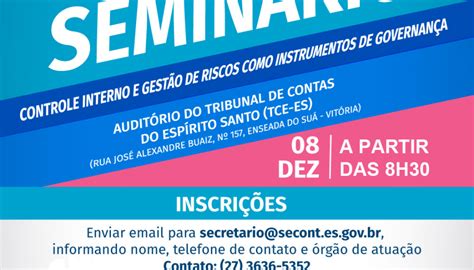 Espírito Santo Secont realiza seminário de controle interno e gestão