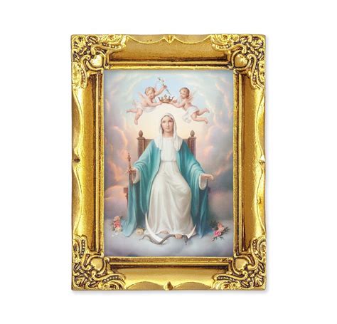 Queen of Heaven Antique Gold Framed Art - Buy Religious Catholic Store