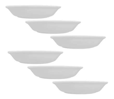 Set X6 Platos Hondos Tsuji 1150 20cm Porcelana Blanco