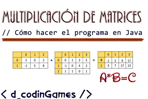 Multiplicación De Matrices Cómo Hacer El Programa En Java Dcodingames