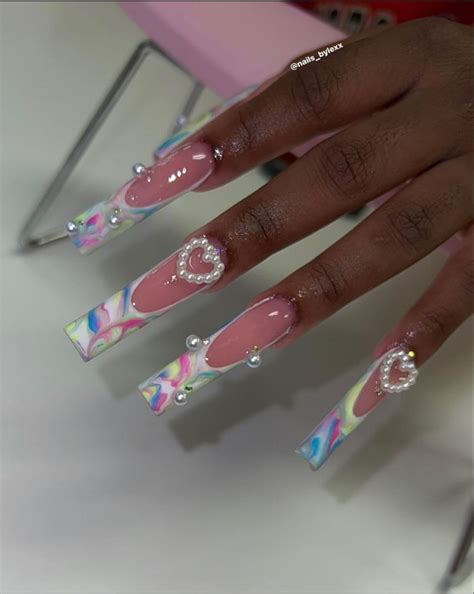 pin  kenariaenyce  nails acrylic nails coffin pink long acrylic