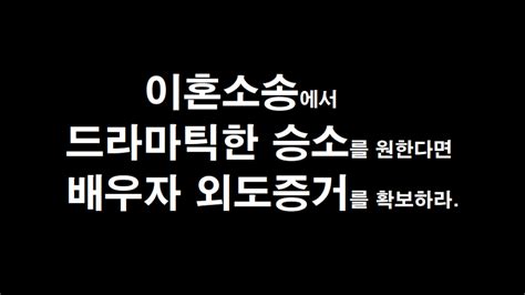 이혼소송에서 드라마틱한 승소를 원한다면 배우자 외도증거를 확보하라 솔로몬 이혼전문변호사팀 고객센터 이혼법률정보