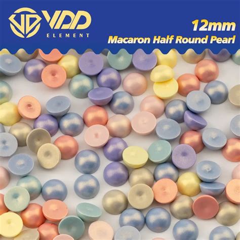 Vdd Pcs Mm Mix Color Macaron Half Round Pearl Acrylic Abs