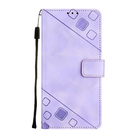 For Infinix Smart 7 X6515 Skin Feel Embossed Leather Phone Case Light Purple