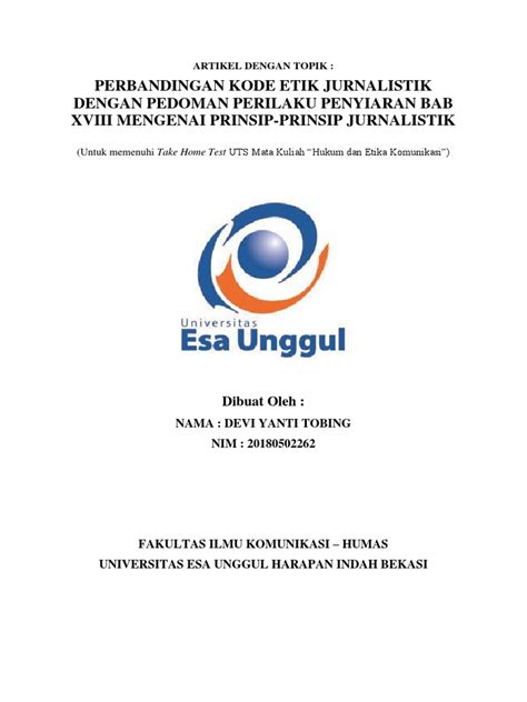 Artikel Mata Kuliah Hukum Etika Komunikasi Pdf