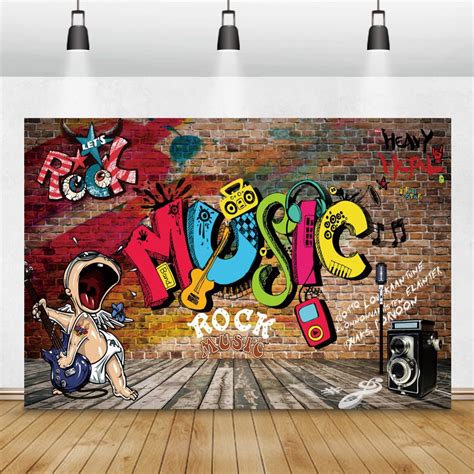 New Laeacco Graffiti Backdrops For Photography Brick Wall Grunge