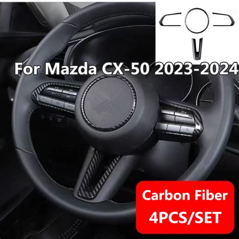 ABS Carbon Fiber Steering Wheel Button Frame Cover For Mazda CX 50 2023