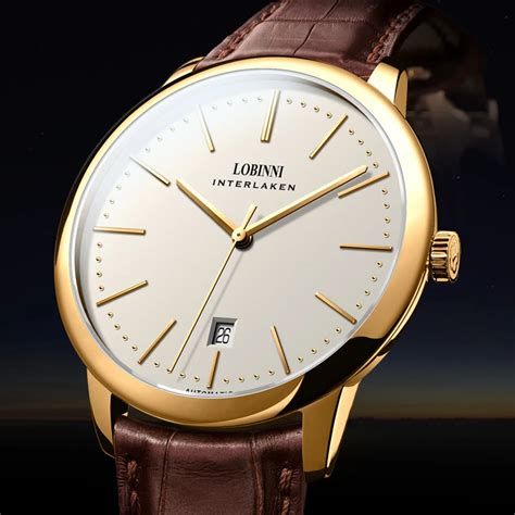 LOBINNI Reloj Mec Nico Autom Tico Para Hombre Cron Grafo Ultrafino De