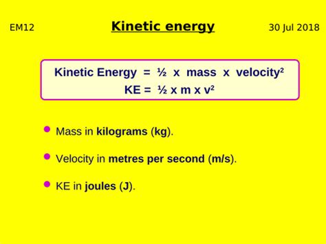 Kinetic Energy Physics Gcse Teaching Resources