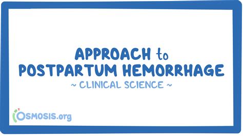 Approach To Postpartum Hemorrhage Video Meaning Osmosis