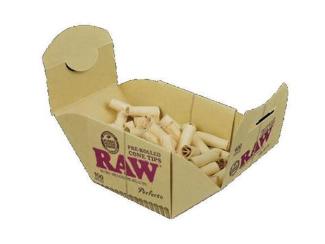 Raw Natural Unrefined Pre Rolled Perfecto Cone Tips 100ct Display Rising Wholesale Inc